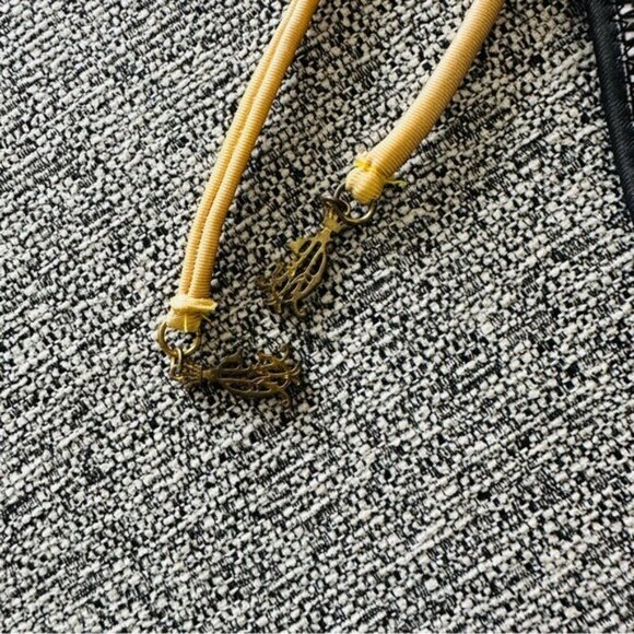 VTG Y2K Christian Audigier 2PC Bikini Sz L Rasta Leaf Print Gold Chain Luxe Swim - Picture 7 of 9